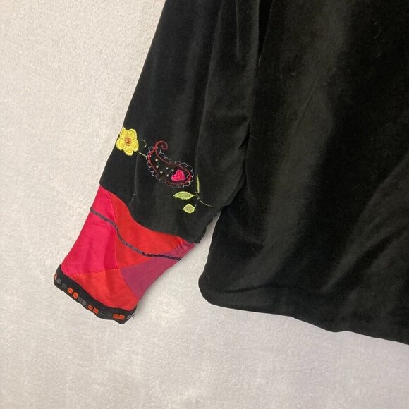 NEW Coldwater Creek Silk Velvet Blazer Jacket Womens Large Mixed Media Floral - Picture 13 of 15